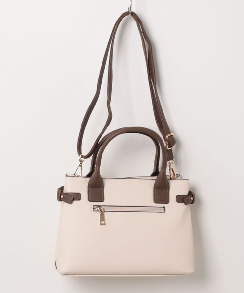 m.f.editorial（エムエフエディトリアル）の「【2WAY 鞄】m.f.エディトリアル レディース ベルトデザイン ハンドバッグ（ハンドバッグ・レディース・アイボリー/ブラック・FREE）」の3枚目の写真
