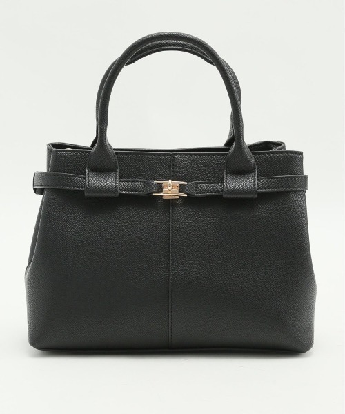 m.f.editorial（エムエフエディトリアル）の「【2WAY 鞄】m.f.エディトリアル レディース ベルトデザイン ハンドバッグ（ハンドバッグ・レディース・アイボリー/ブラック・FREE）」の2枚目の写真