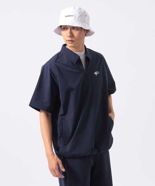 BEAMS GOLF(ビームスゴルフ)の「ORANGE LABEL / ストレッチ ハーフジップ ショートスリーブ ピステ(撥水)(Tシャツ/カットソー・メンズ・ネイビー/ブラック/グレー・SMALL/X-LARGE/LARGE/MEDIUM)」の3枚目の写真
