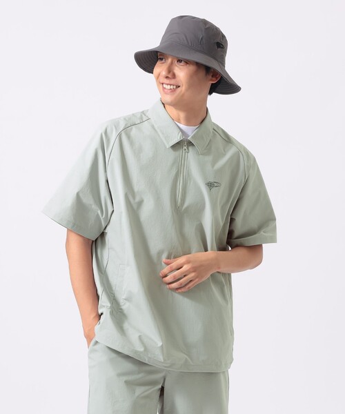 BEAMS GOLF(ビームスゴルフ)の「ORANGE LABEL / ストレッチ ハーフジップ ショートスリーブ ピステ(撥水)(Tシャツ/カットソー・メンズ・ネイビー/ブラック/グレー・SMALL/X-LARGE/LARGE/MEDIUM)」の2枚目の写真