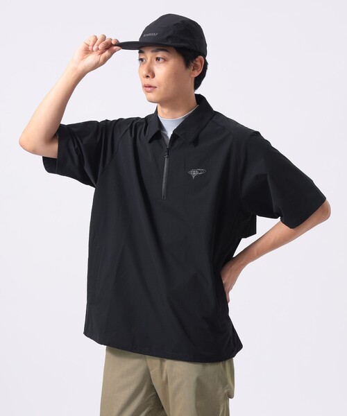 BEAMS GOLF(ビームスゴルフ)の「ORANGE LABEL / ストレッチ ハーフジップ ショートスリーブ ピステ(撥水)(Tシャツ/カットソー・メンズ・ネイビー/ブラック/グレー・SMALL/X-LARGE/LARGE/MEDIUM)」の1枚目の写真