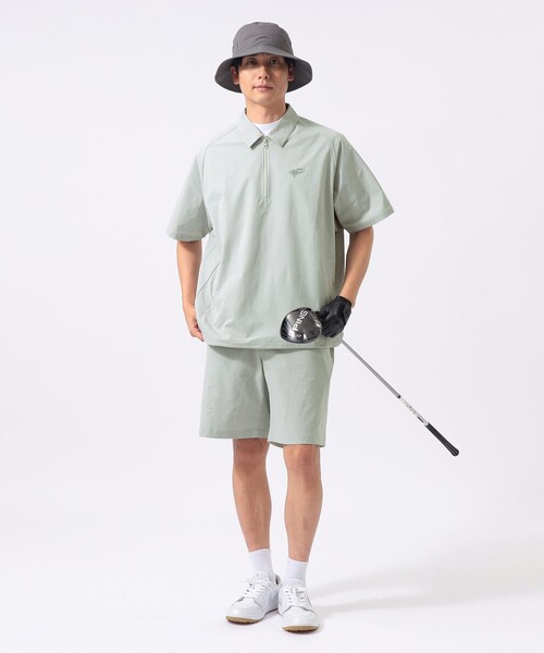 BEAMS GOLF(ビームスゴルフ)の「ORANGE LABEL / ストレッチ ハーフジップ ショートスリーブ ピステ(撥水)(Tシャツ/カットソー・メンズ・ネイビー/ブラック/グレー・SMALL/X-LARGE/LARGE/MEDIUM)」の8枚目の写真