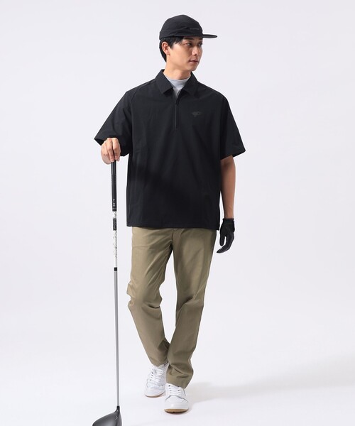 BEAMS GOLF(ビームスゴルフ)の「ORANGE LABEL / ストレッチ ハーフジップ ショートスリーブ ピステ(撥水)(Tシャツ/カットソー・メンズ・ネイビー/ブラック/グレー・SMALL/X-LARGE/LARGE/MEDIUM)」の10枚目の写真