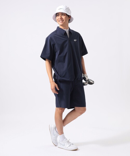 BEAMS GOLF(ビームスゴルフ)の「ORANGE LABEL / ストレッチ ハーフジップ ショートスリーブ ピステ(撥水)(Tシャツ/カットソー・メンズ・ネイビー/ブラック/グレー・SMALL/X-LARGE/LARGE/MEDIUM)」の12枚目の写真