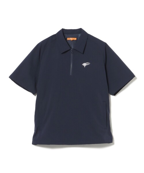 BEAMS GOLF(ビームスゴルフ)の「ORANGE LABEL / ストレッチ ハーフジップ ショートスリーブ ピステ(撥水)(Tシャツ/カットソー・メンズ・ネイビー/ブラック/グレー・SMALL/X-LARGE/LARGE/MEDIUM)」の4枚目の写真