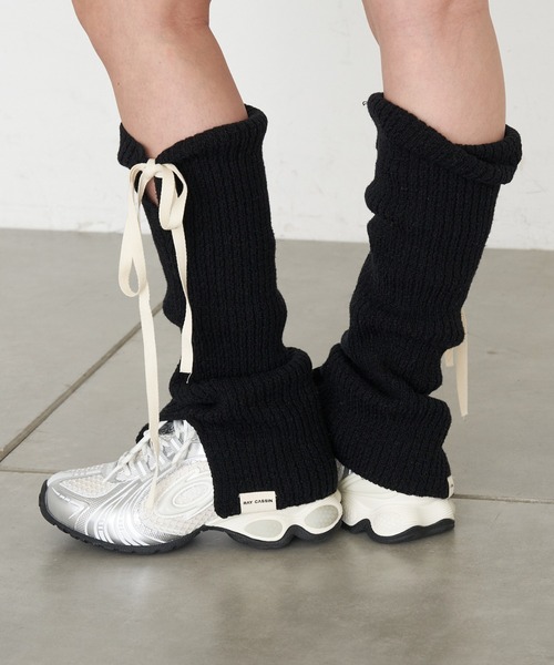 RAY CASSIN(レイカズン)の「リボン付レッグウォーマー(レッグウォーマー・レディース・アイボリー/グレー/ブラック・FREE)」の1枚目の写真