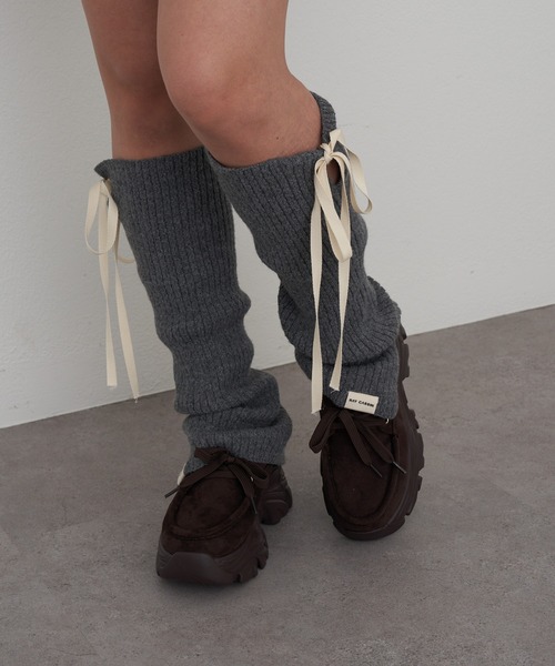 RAY CASSIN(レイカズン)の「リボン付レッグウォーマー(レッグウォーマー・レディース・アイボリー/グレー/ブラック・FREE)」の6枚目の写真