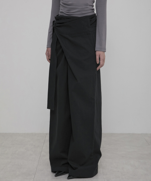 FLAREUP Layered Wrap Trousers Black ブラック Layered Wrap Trousers (FL-255_Black)（その他パンツ）｜FLAREUP