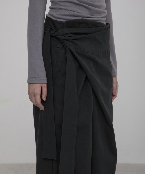 Layered Wrap Trousers (FL-255_Black)（その他パンツ）｜FLAREUP