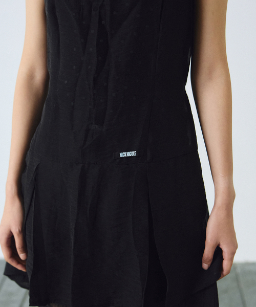 NICK&NICOLE(ニックアンドニコール)の「SHEER LAYERED STRAP DRESS_BLACK(ワンピース・レディース・その他・FREE)」の3枚目の写真