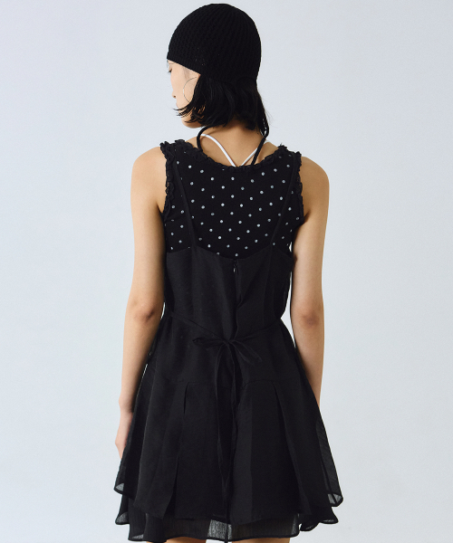 NICK&NICOLE(ニックアンドニコール)の「SHEER LAYERED STRAP DRESS_BLACK(ワンピース・レディース・その他・FREE)」の4枚目の写真