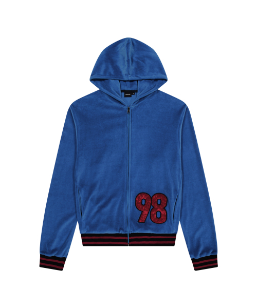 98 Patch велюровая худи на молнии (синий)