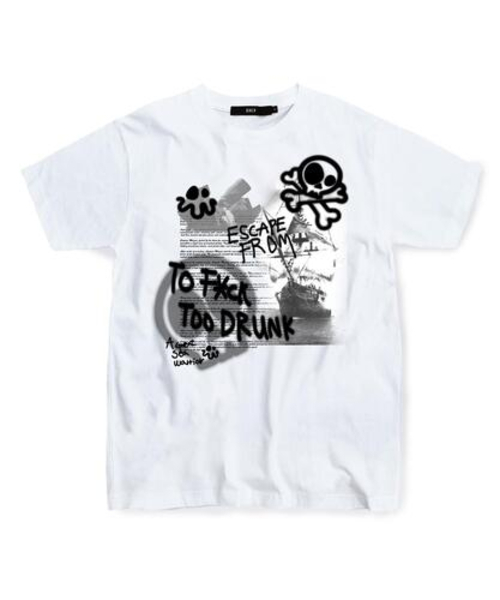 ESCAPEFROM(エスケープフロム)の「ブラックパイレーツシッププリントTシャツホワイト(Tシャツ/カットソー・レディース・その他・LARGE/SMALL/MEDIUM)」の2枚目の写真
