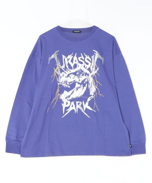 BABYDOLL（ベビードール）の「親子お揃い ジュラシックパーク ロックロンT 1124A（Tシャツ/カットソー・メンズ・ブラック/パープル・ユニセックスM/ユニセックスL/ユニセックスXL）」の4枚目の写真