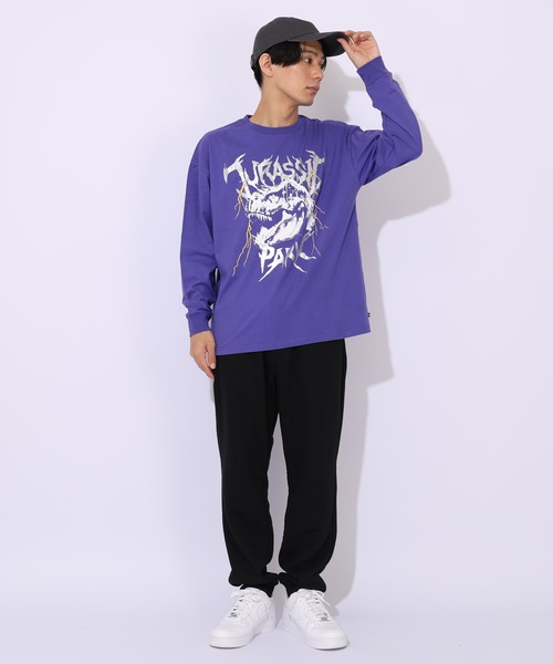 BABYDOLL（ベビードール）の「親子お揃い ジュラシックパーク ロックロンT 1124A（Tシャツ/カットソー・メンズ・ブラック/パープル・ユニセックスM/ユニセックスL/ユニセックスXL）」の5枚目の写真