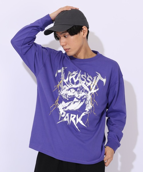 BABYDOLL（ベビードール）の「親子お揃い ジュラシックパーク ロックロンT 1124A（Tシャツ/カットソー・メンズ・ブラック/パープル・ユニセックスM/ユニセックスL/ユニセックスXL）」の8枚目の写真