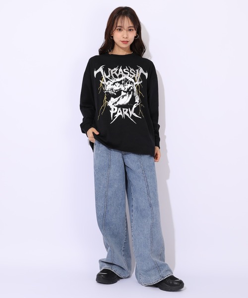 BABYDOLL（ベビードール）の「親子お揃い ジュラシックパーク ロックロンT 1124A（Tシャツ/カットソー・メンズ・ブラック/パープル・ユニセックスM/ユニセックスL/ユニセックスXL）」の13枚目の写真