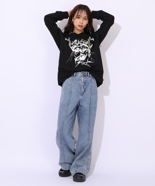 BABYDOLL（ベビードール）の「親子お揃い ジュラシックパーク ロックロンT 1124A（Tシャツ/カットソー・メンズ・ブラック/パープル・ユニセックスM/ユニセックスL/ユニセックスXL）」の18枚目の写真