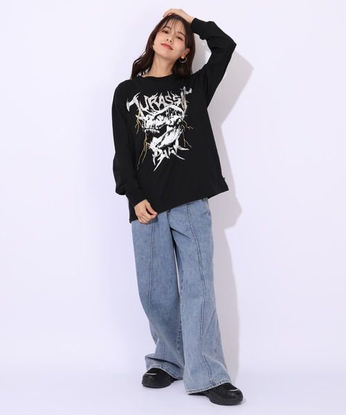 BABYDOLL（ベビードール）の「親子お揃い ジュラシックパーク ロックロンT 1124A（Tシャツ/カットソー・メンズ・ブラック/パープル・ユニセックスM/ユニセックスL/ユニセックスXL）」の15枚目の写真