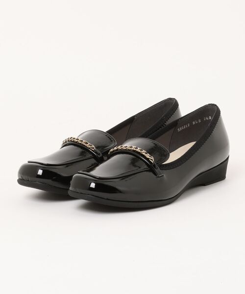 Bridget Birkin(ブリジットバーキン)の「【Bridget Birkin Walk】チェーンモチーフローファーウォーキングパンプス(55212B)(パンプス・レディース・グレー/ブラック・23/24/22.5/23.5)」の2枚目の写真