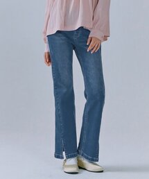 女性Mトーン裾スリットブーツカットデニムパンツ-CERG2365B0N