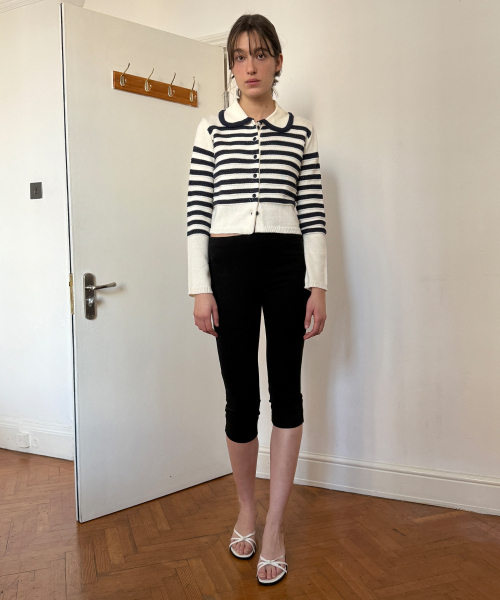 SINOON(シヌーン)の「Stripe Collar Cardigan (Ivory)(カーディガン/ボレロ・レディース・アイボリー・FREE)」の2枚目の写真