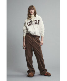 LONELY/LOVELY CROP HOODIE ZIP-UP OATMEAL