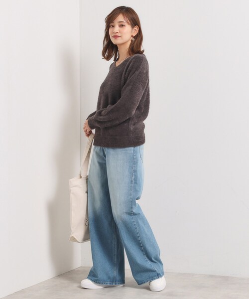Lee(リー)の「Lee Babe ワイドジーンズ(デニムパンツ・レディース・ネイビー/サックスブルー・40/38)」の5枚目の写真