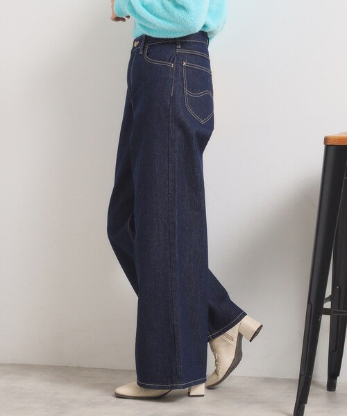 Lee(リー)の「Lee Babe ワイドジーンズ(デニムパンツ・レディース・ネイビー/サックスブルー・40/38)」の7枚目の写真