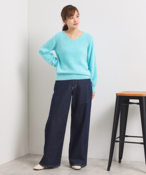 Lee(リー)の「Lee Babe ワイドジーンズ(デニムパンツ・レディース・ネイビー/サックスブルー・40/38)」の8枚目の写真