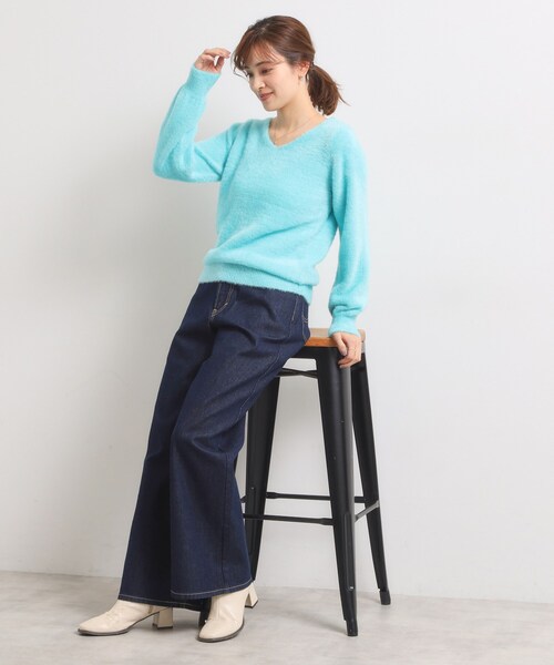 Lee(リー)の「Lee Babe ワイドジーンズ(デニムパンツ・レディース・ネイビー/サックスブルー・40/38)」の9枚目の写真