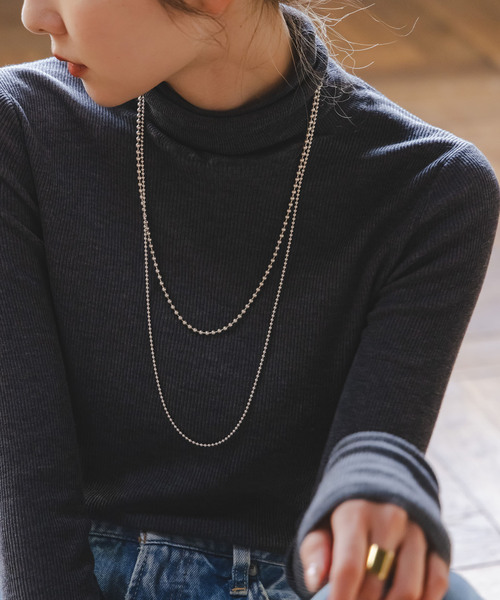in mood(インムード)の「《追加6》in mood/インムード MULTIBALL CHAIN-necklace(ネックレス・レディース・シルバー・FREE)」の1枚目の写真