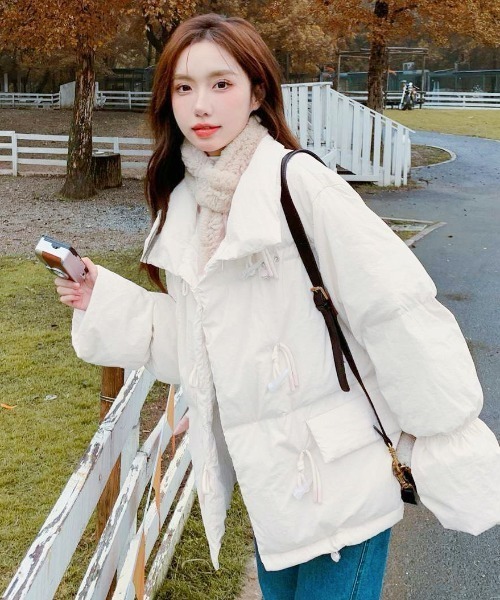 セール】リボントグル中綿ジャケット（3色展開）（ダウンジャケット