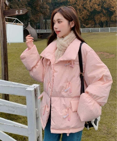 セール】リボントグル中綿ジャケット（3色展開）（ダウンジャケット