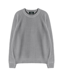 NODU（ノードユー）の「ウォッシャブルデイリーハッチラグランニット[グレー]（ニット/セーター）」