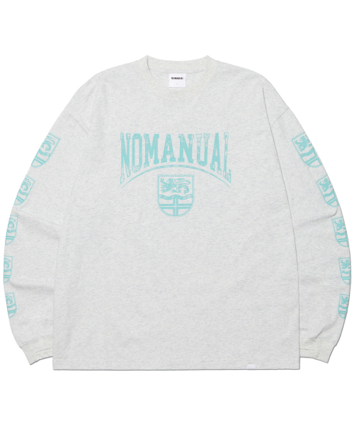 NOMANUAL(NOMANUAL)の「EMBLEM LONG SLEEVE TEE - WHITE MELANGE(Tシャツ/カットソー・レディース・その他・X-LARGE/LARGE/MEDIUM)」の1枚目の写真