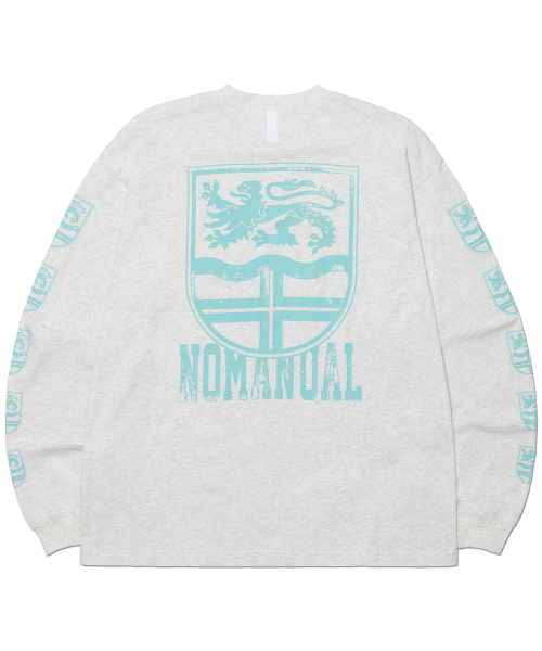 NOMANUAL(NOMANUAL)の「EMBLEM LONG SLEEVE TEE - WHITE MELANGE(Tシャツ/カットソー・レディース・その他・X-LARGE/LARGE/MEDIUM)」の2枚目の写真