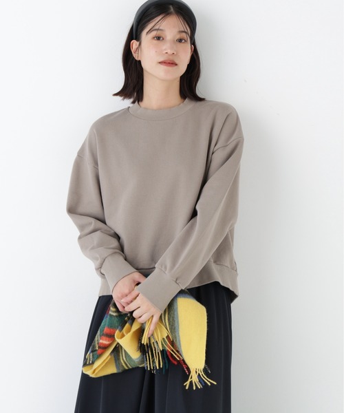 human woman(ヒューマンウーマン)の「◆【カスタム用ワッペン付き】モチーフワッペンカスタマイズ裏起毛スウェット(スウェット・レディース・ブラウン系その他/ライトグリーン/ホワイト系その他・MEDIUM)」の6枚目の写真