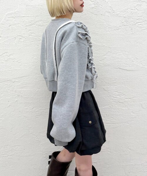 w closet（ダブルクローゼット）の「WZIPフリル起毛スウェット（パーカー・レディース・アイボリー/レッド/グレー/ネイビー・FREE）」の16枚目の写真