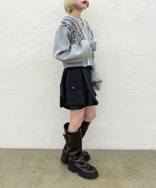 w closet（ダブルクローゼット）の「WZIPフリル起毛スウェット（パーカー・レディース・アイボリー/レッド/グレー/ネイビー・FREE）」の20枚目の写真