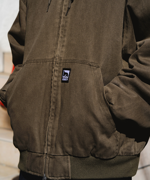 OBEY（オベイ）の「OBEY / オベイ RANDY ZIP UP HOOD（ブルゾン・メンズ・ブラック/ブラウン・LARGE）」の5枚目の写真