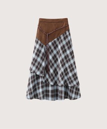 LA POMME jours（ラポミ・ジュール）の「Asymmetry Plaid Stitching Skirt（スカート）」