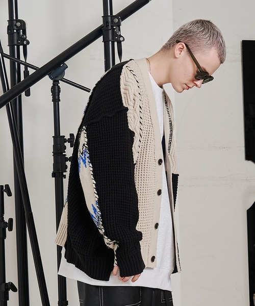 セール】【UNISEX】CRAFT KNIT CARDIGAN/クラフトニットカーディガン