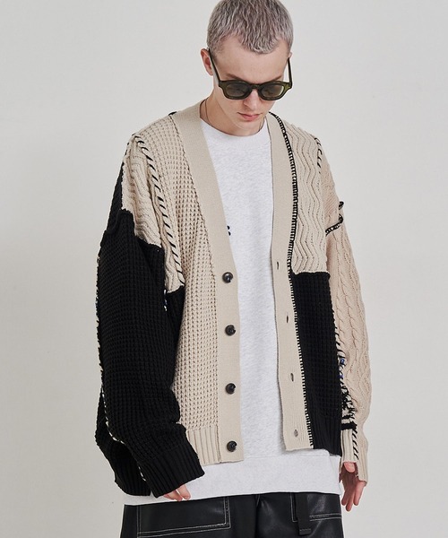 セール】【UNISEX】CRAFT KNIT CARDIGAN/クラフトニットカーディガン