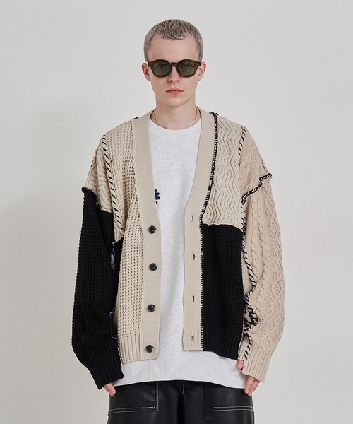 SeeSew(シーソー)の「【UNISEX】CRAFT KNIT CARDIGAN/クラフトニットカーディガン(カーディガン/ボレロ・メンズ・アイボリー・M/L)」の9枚目の写真