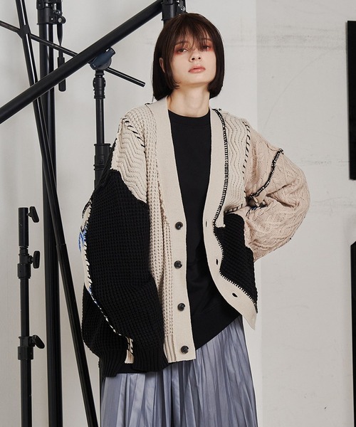 セール】【UNISEX】CRAFT KNIT CARDIGAN/クラフトニットカーディガン