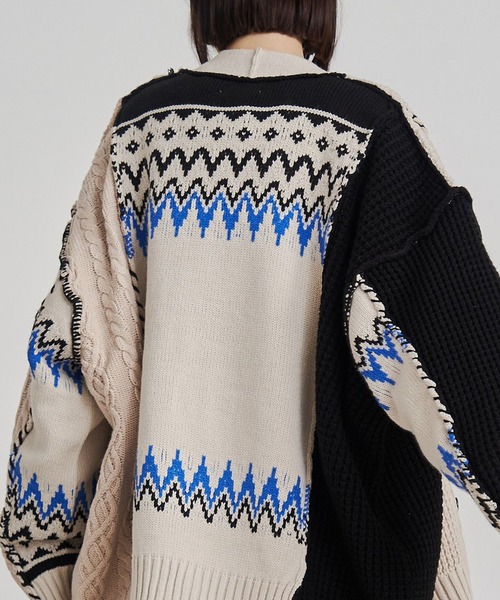 SeeSew(シーソー)の「【UNISEX】CRAFT KNIT CARDIGAN/クラフトニットカーディガン(カーディガン/ボレロ・メンズ・アイボリー・M/L)」の6枚目の写真