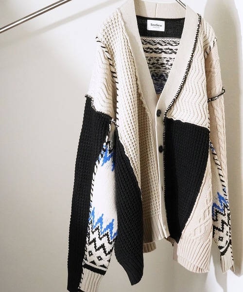 セール】【UNISEX】CRAFT KNIT CARDIGAN/クラフトニットカーディガン