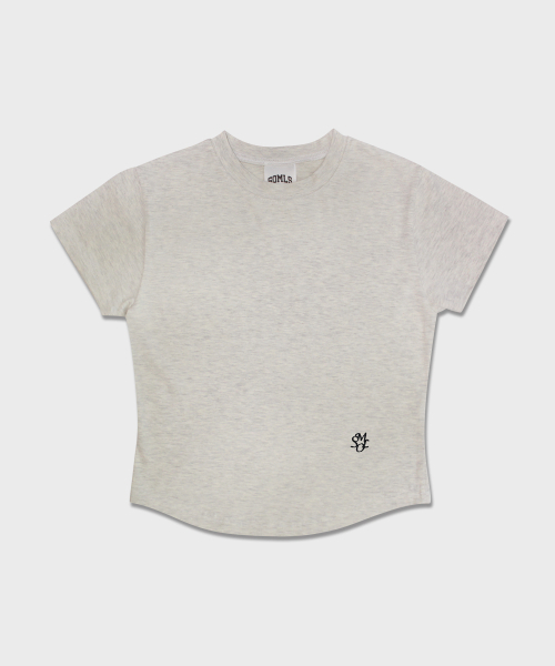 5OML(オーオーエムエル)の「ロゴ刺繍クロップTシャツ(4カラー)(Tシャツ/カットソー・レディース・ブラック/オートミール/ホワイト/ライトグレー・LARGE/MEDIUM)」の12枚目の写真