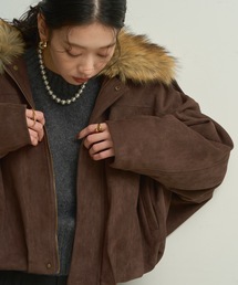 Suede touch balloon silhouette jacket / スエードタッチバルーンシルエットジャケット